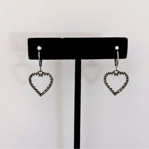Grunge Silver Heart Earrings